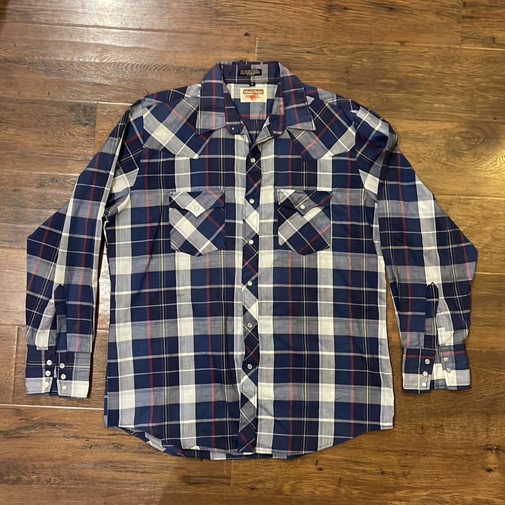 Authentic Western‎ Youngbloods Long Sleeve Pearl Snap Shirt sz Large